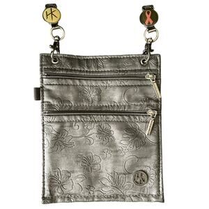 Hip Klips Gray Vegan Leather Palm Design Waist Pocket Wallet